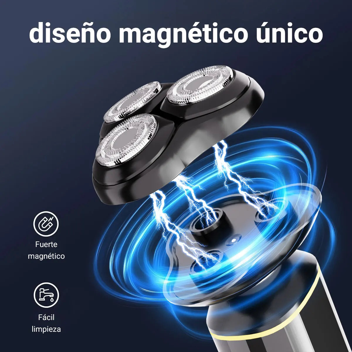 Máquina de Afeitar Eléctrica de Precisión – Cabezal Magnético y Pantalla LED