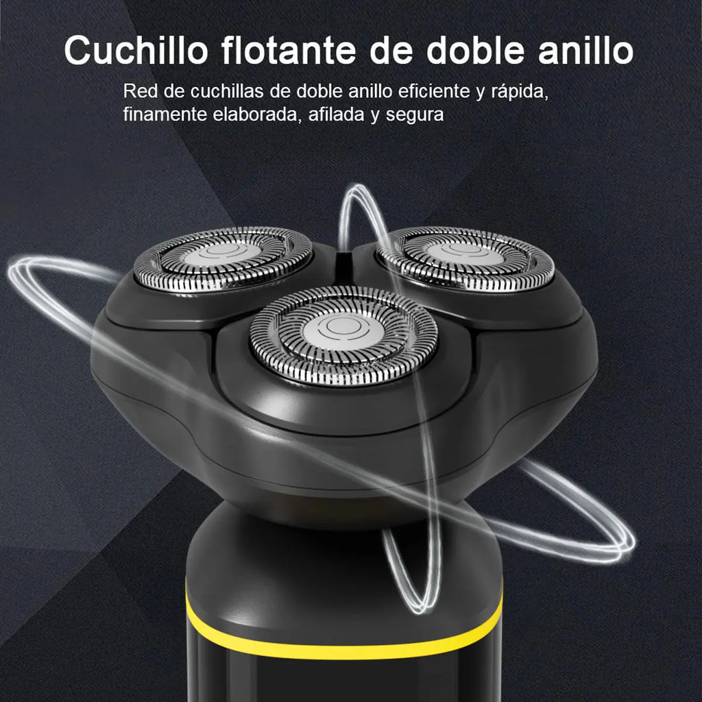 Máquina de Afeitar Eléctrica de Precisión – Cabezal Magnético y Pantalla LED