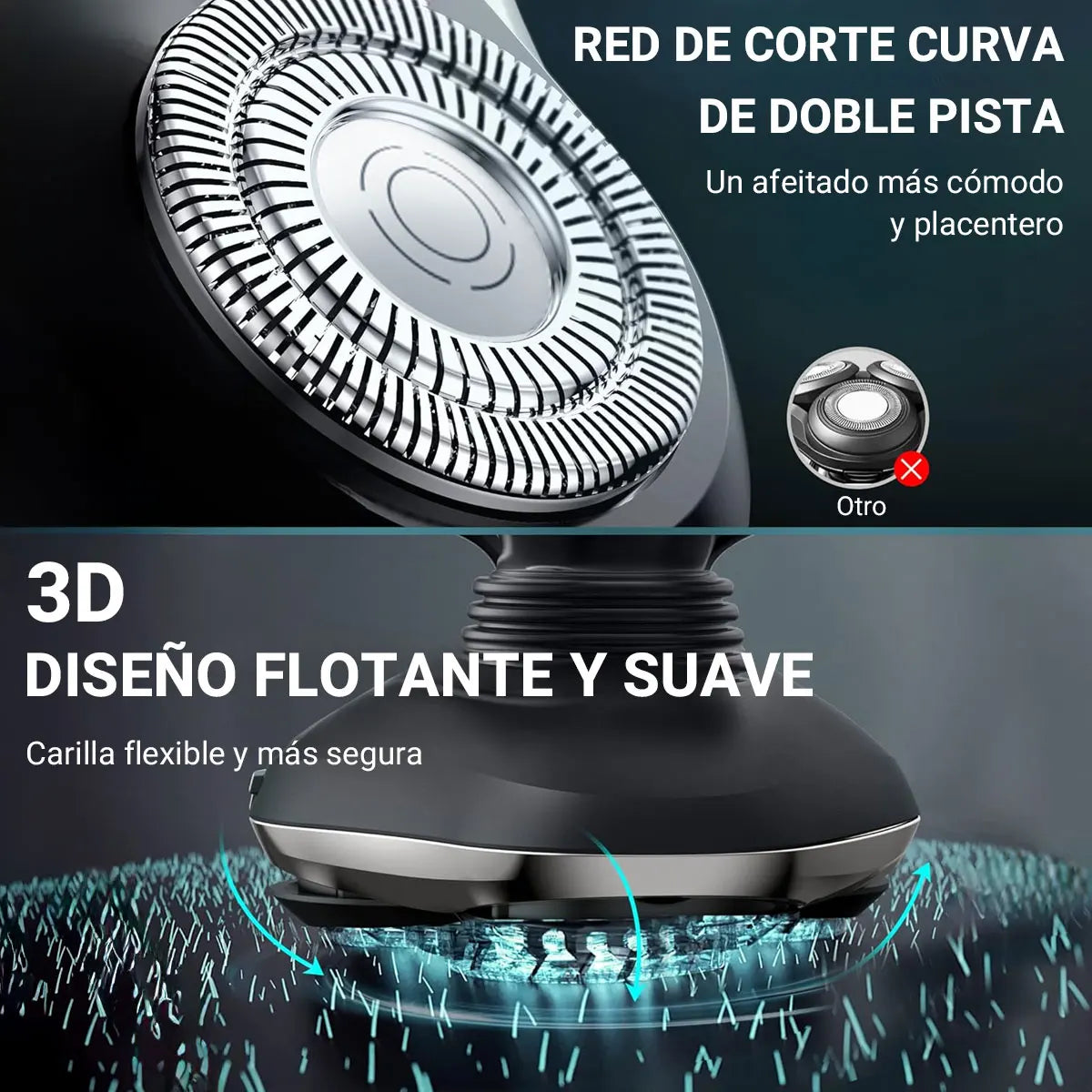 Máquina de Afeitar Eléctrica de Precisión – Cabezal Magnético y Pantalla LED