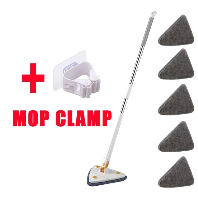 Mopa Triangular Telescópica Giratoria 360° | Fregona de Limpieza con Autoescurrido para Uso Seco y Húmedo de Alta Absorción Untior