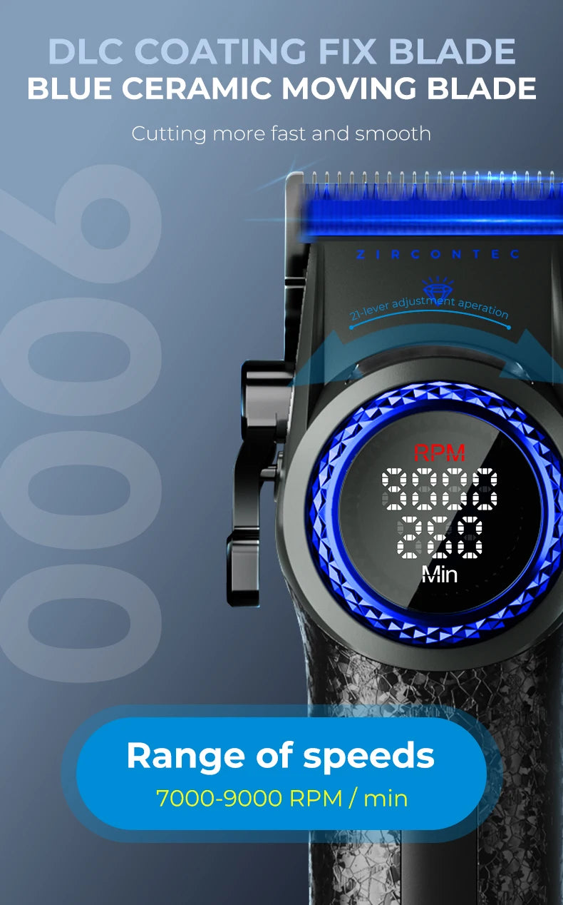 Cortapelos Profesional VGR V-001 – Motor de 9000 RPM, Cuchillas DLC y Batería de 4600 mAh