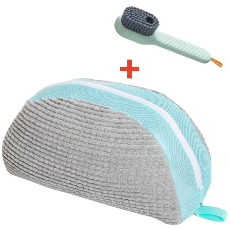 Kit de Lavado de Calzado – Bolsa Protectora para Lavadora y Cepillo de Limpieza con Dispensador