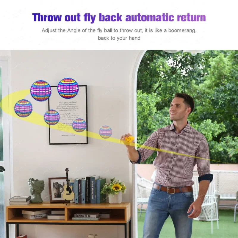 Flying Orb Ball – Boomerang Inteligente con Luces LED y Tecnología de Suspensión