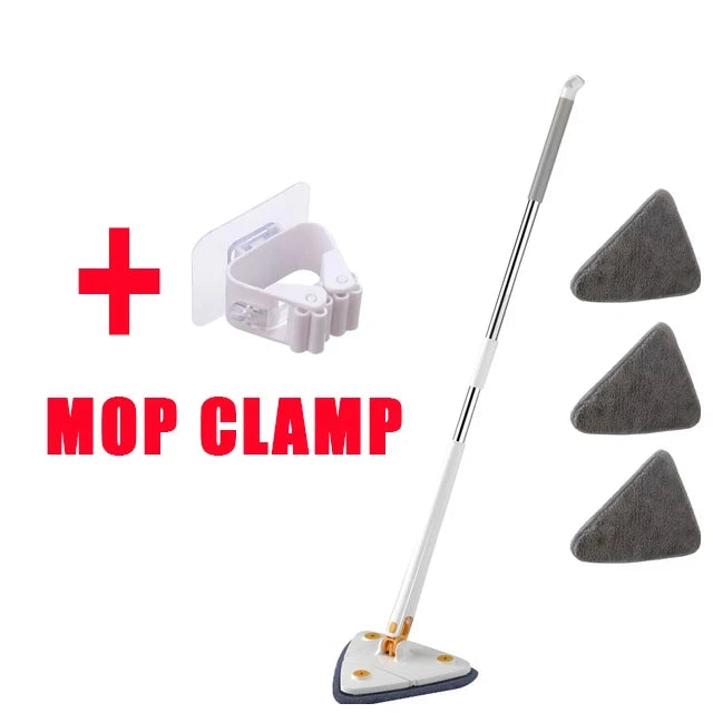 Mopa Triangular Telescópica Giratoria 360° | Fregona de Limpieza con Autoescurrido para Uso Seco y Húmedo de Alta Absorción Untior