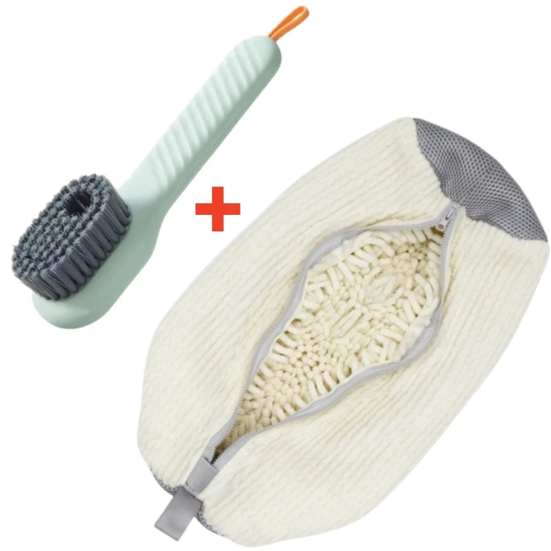 Kit de Lavado de Calzado – Bolsa Protectora para Lavadora y Cepillo de Limpieza con Dispensador