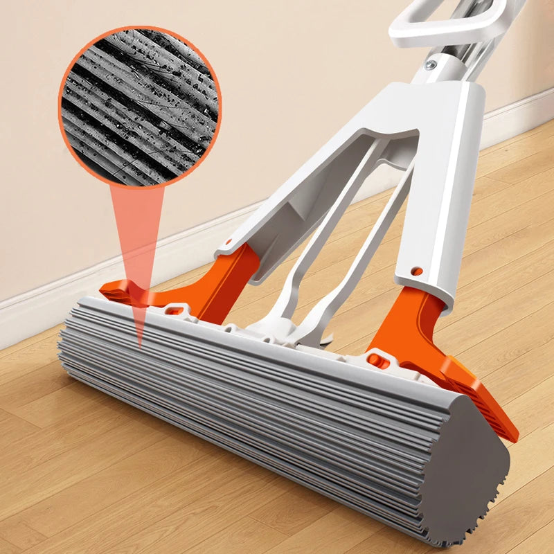 Mopa Plana Autoescurrible Pro – Limpieza Manos Libres con Esponja de Alta Absorción
