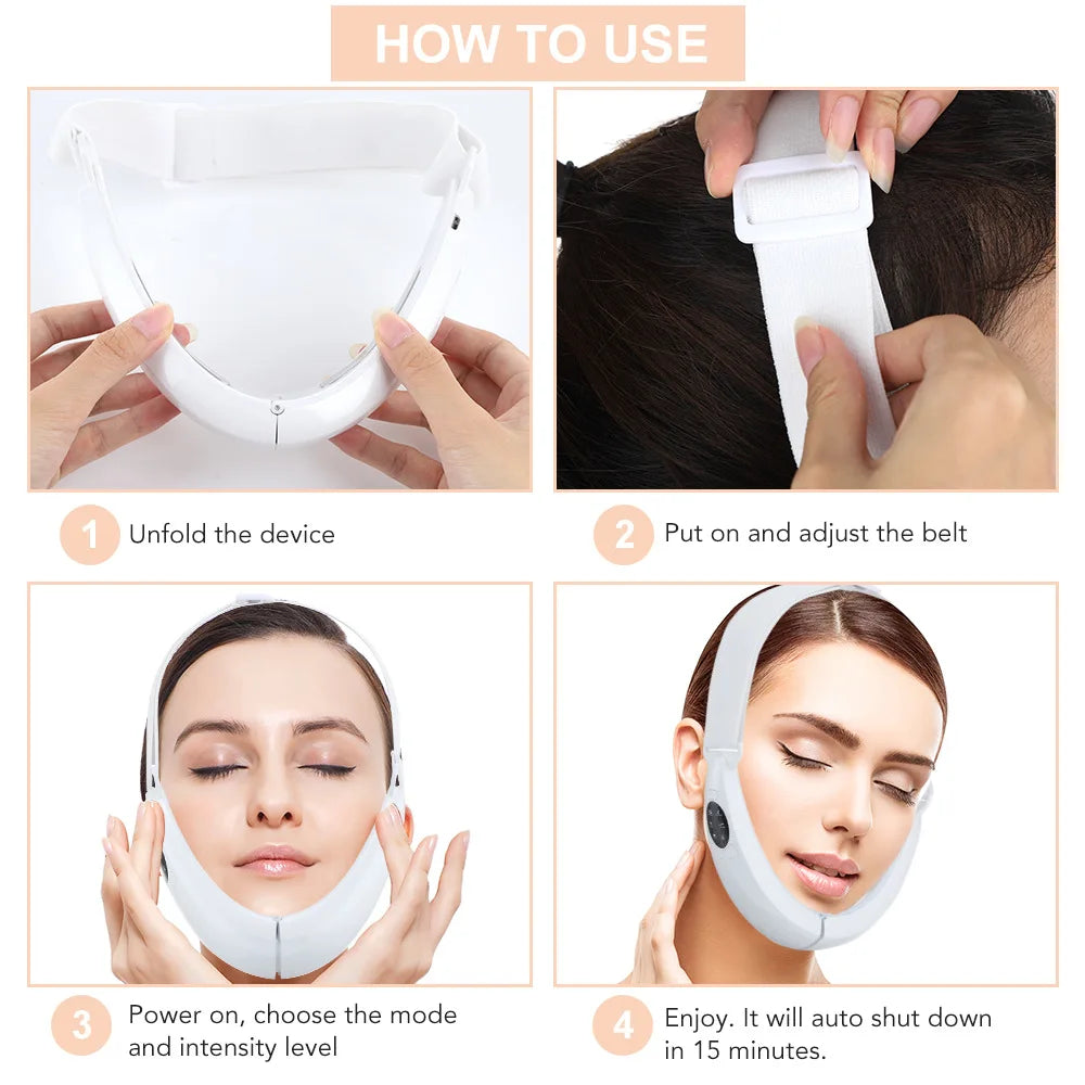 Dispositivo de Elevación Facial V-Line con EMS y Fototerapia LED
