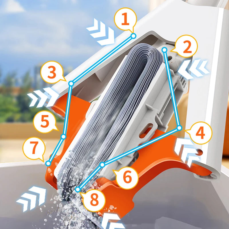 Mopa Plana Autoescurrible Pro – Limpieza Manos Libres con Esponja de Alta Absorción