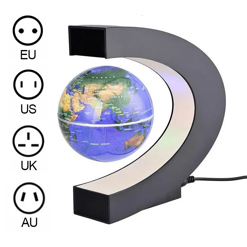 Globo Terráqueo de Levitación Magnética con Luz LED – Lámpara Antigravedad