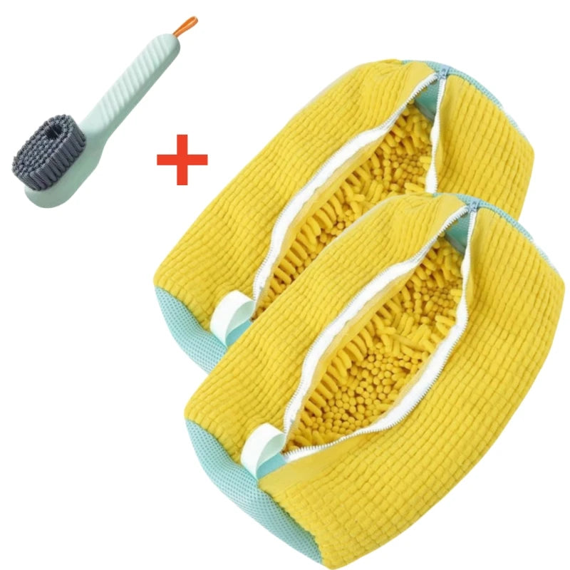 Kit de Lavado de Calzado – Bolsa Protectora para Lavadora y Cepillo de Limpieza con Dispensador