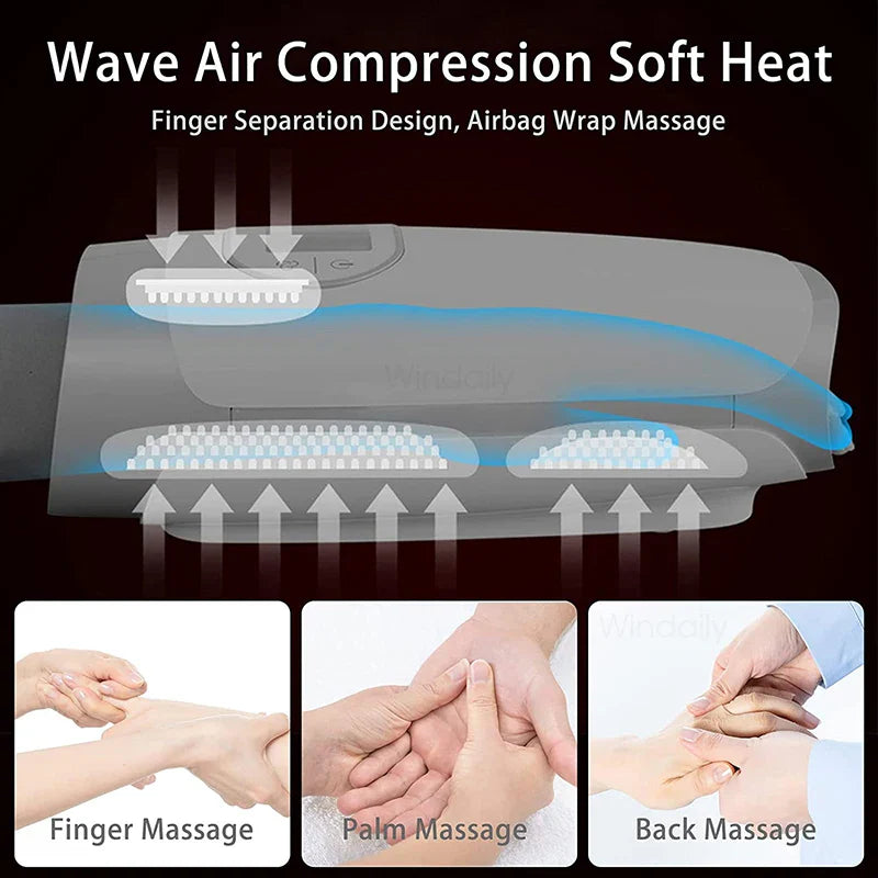 Masajeador de Manos Inalámbrico con Terapia de Calor y Compresión