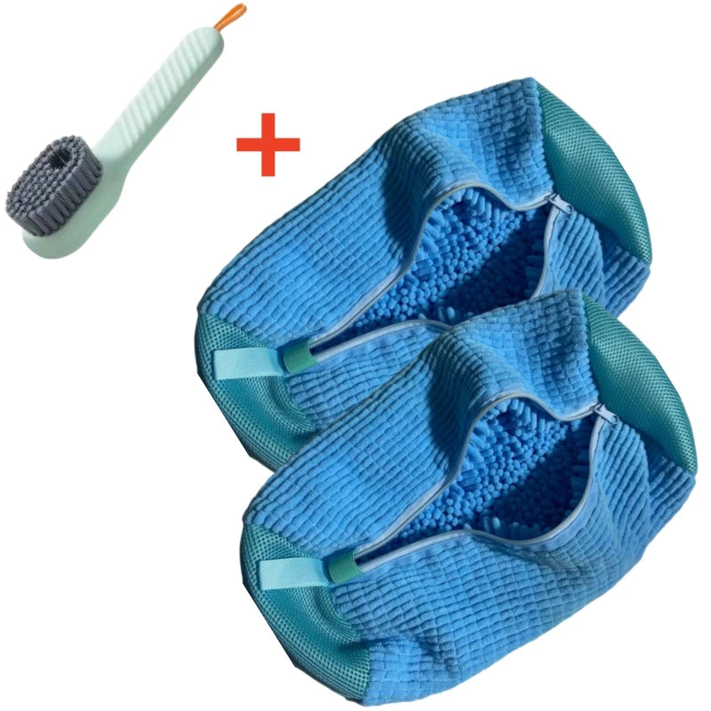 Kit de Lavado de Calzado – Bolsa Protectora para Lavadora y Cepillo de Limpieza con Dispensador