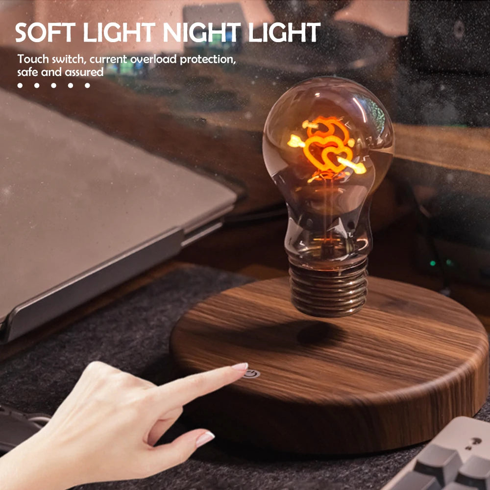 Lámpara de Luna Flotante con Levitación Magnética – Rotación 360° y 3 Colores LED