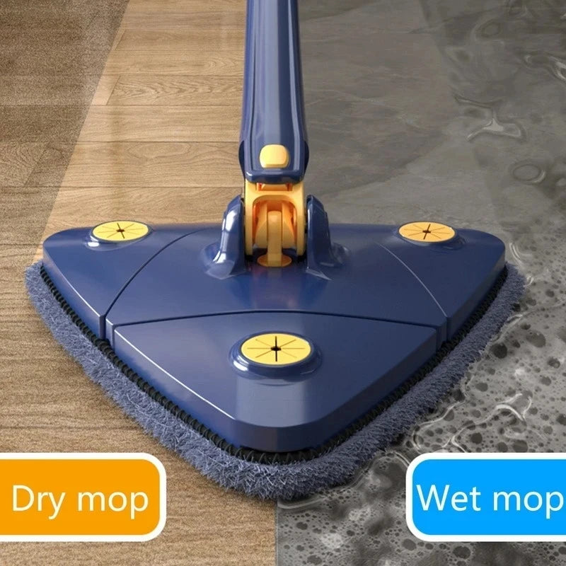 Mopa Triangular Telescópica Giratoria 360° | Fregona de Limpieza con Autoescurrido para Uso Seco y Húmedo de Alta Absorción Untior