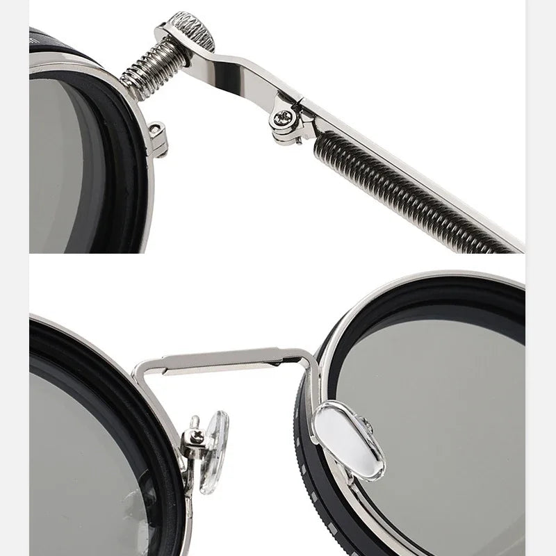 Gafas de Sol Polarizadas Retro Punk – Lentes ND9 con Atenuación Ajustable y Protección UV400
