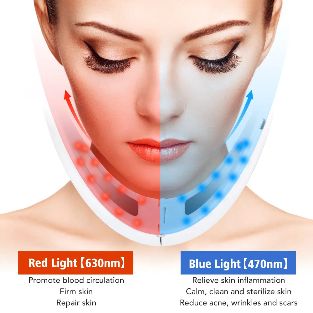 Dispositivo de Elevación Facial V-Line con EMS y Fototerapia LED