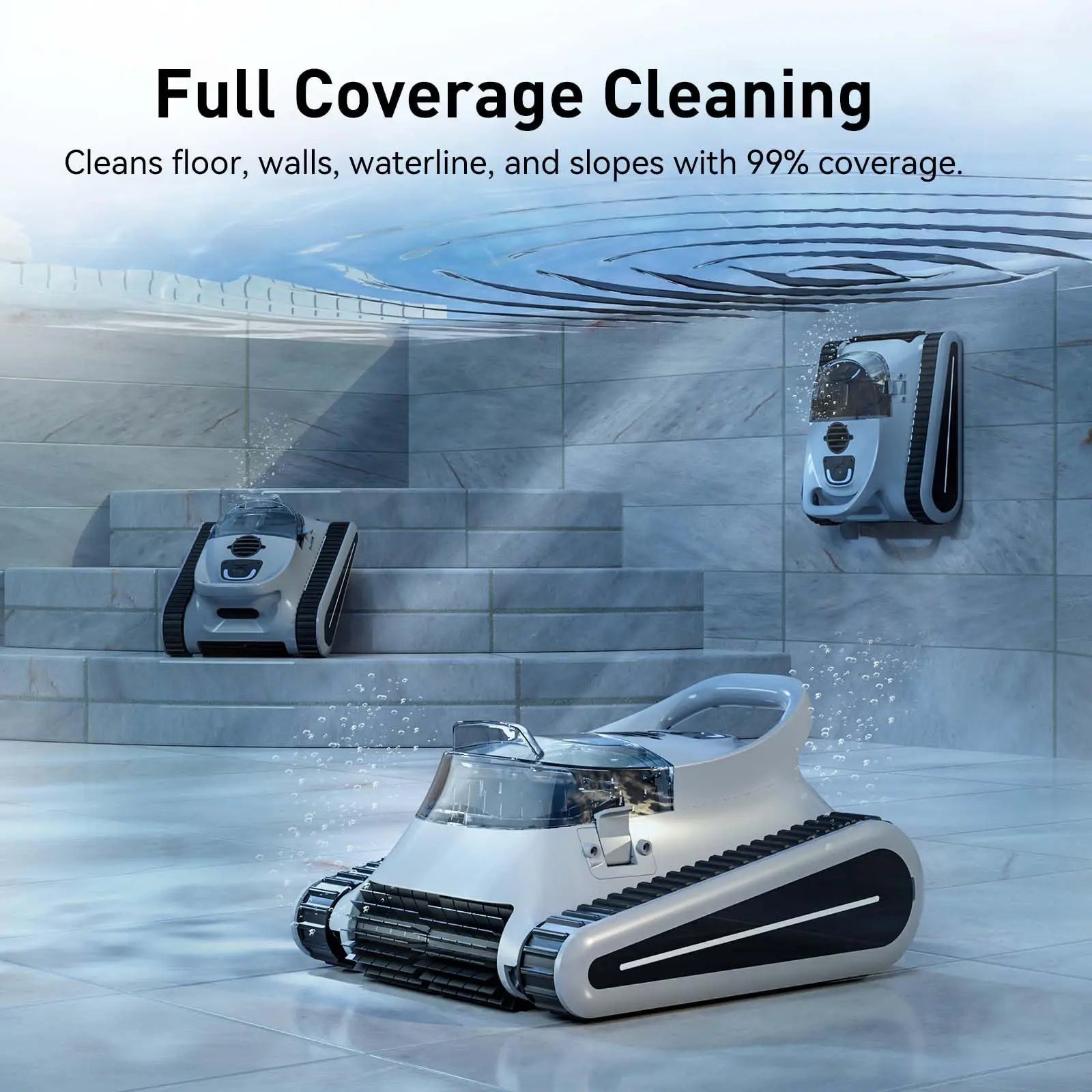 Seauto Crab Pro: Robot Limpiafondos Inalámbrico de Alta Potencia para Piscinas Enterradas (Hasta 200 m²)