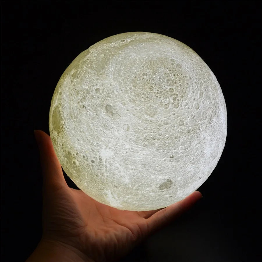 Lámpara de Luna 3D con Control Táctil – Recargable y Ajustable