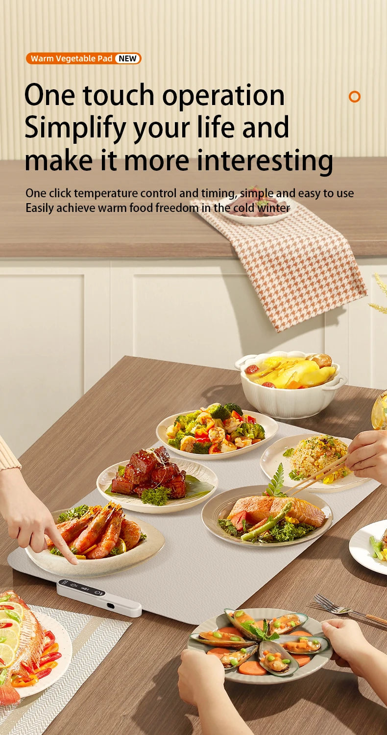 Bandeja de Calentamiento de Silicona Multifuncional – Plegable, Impermeable y de Bajo Consumo