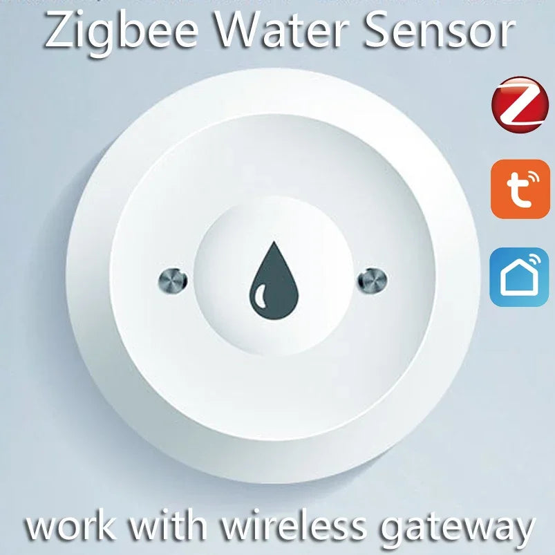 Sensor de Inundación y Fugas de Agua Tuya Zigbee 3.0 | Detector Inteligente Inalámbrico con Alerta Remota en Tiempo Real para App Smart Life