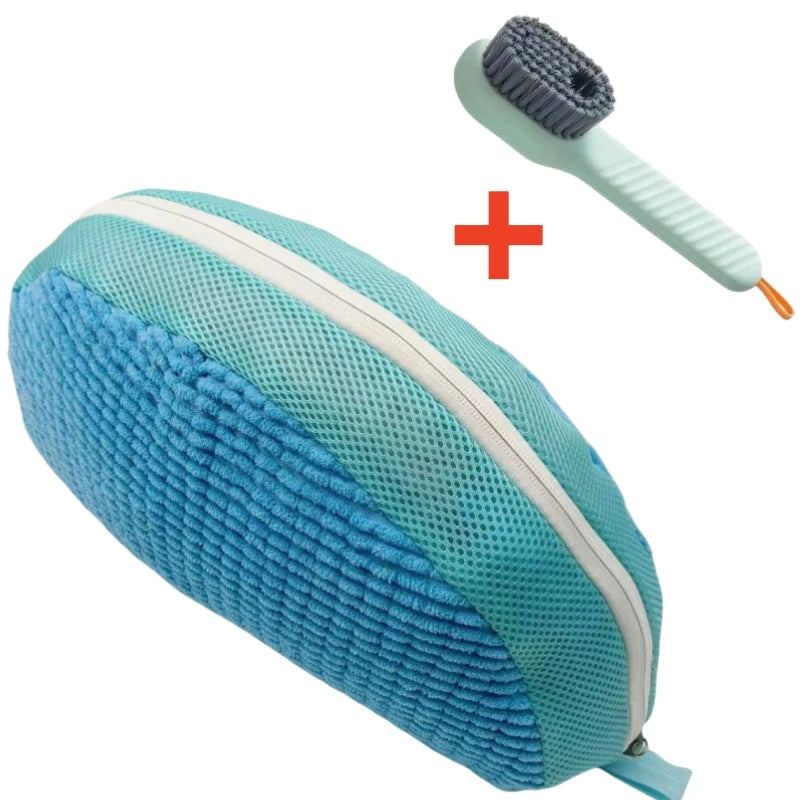 Kit de Lavado de Calzado – Bolsa Protectora para Lavadora y Cepillo de Limpieza con Dispensador