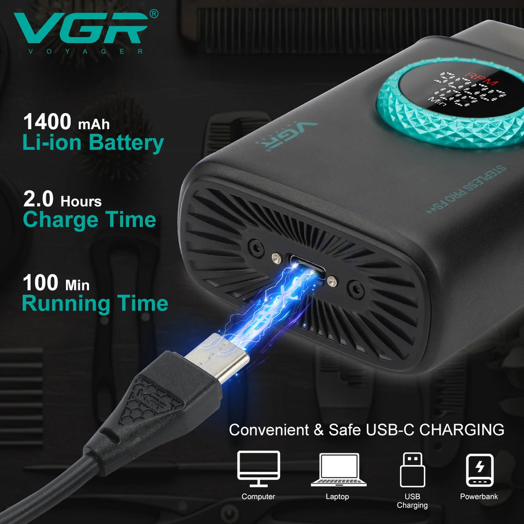 Afeitadora Profesional VGR V-377 – Cuerpo de Metal y Motor de Alta Velocidad (9000 RPM)