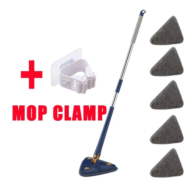 Mopa Triangular Telescópica Giratoria 360° | Fregona de Limpieza con Autoescurrido para Uso Seco y Húmedo de Alta Absorción Untior