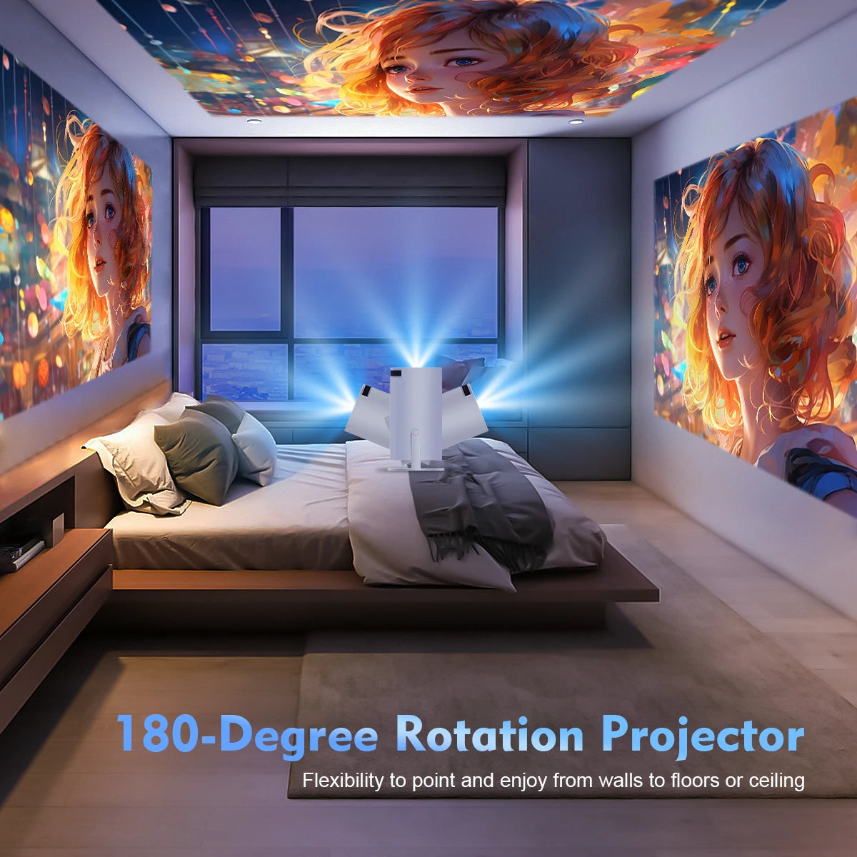 Proyector Inteligente Magcubic HY300 PRO | Mini Proyector Portátil Android 14 con WiFi 6 Dual, 290 ANSI, Soporte 8K, Bluetooth 5.4 y Rotación de 180°