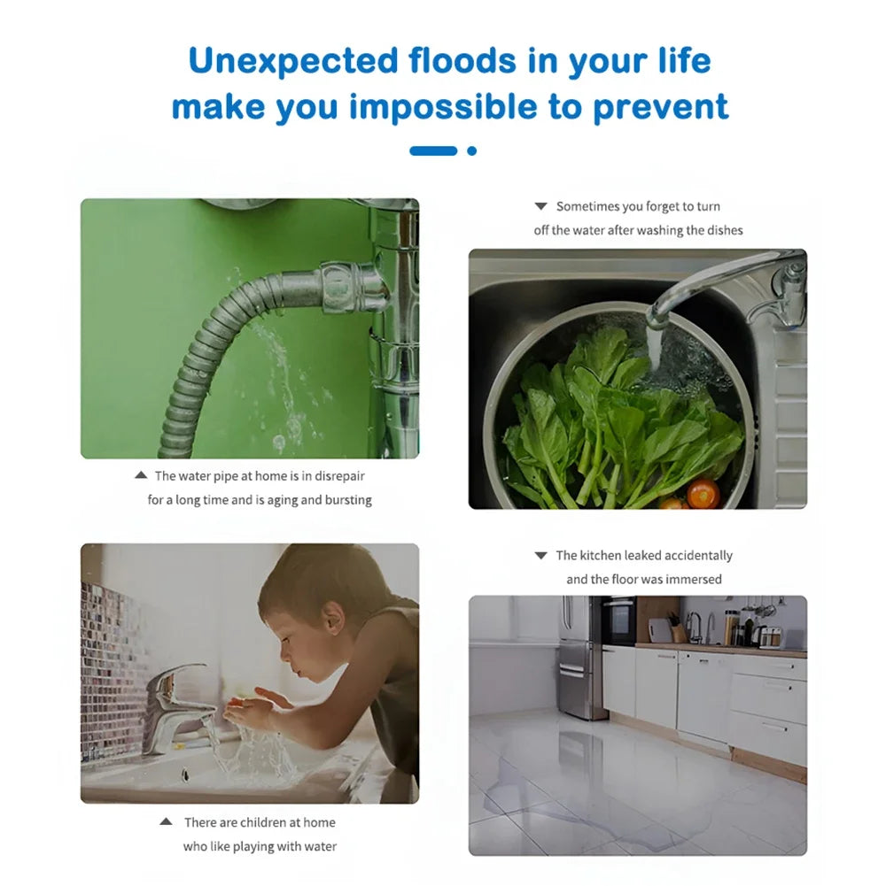 Sensor de Inundación y Fugas de Agua Tuya Zigbee 3.0 | Detector Inteligente Inalámbrico con Alerta Remota en Tiempo Real para App Smart Life