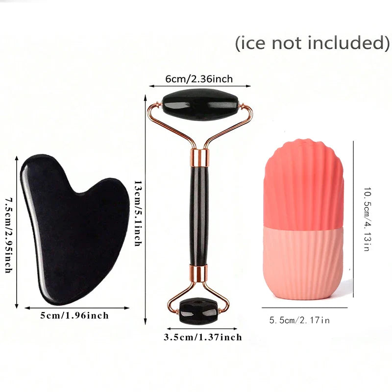 Kit de Cuidado Facial: Rodillo de Hielo y Herramienta Gua Sha