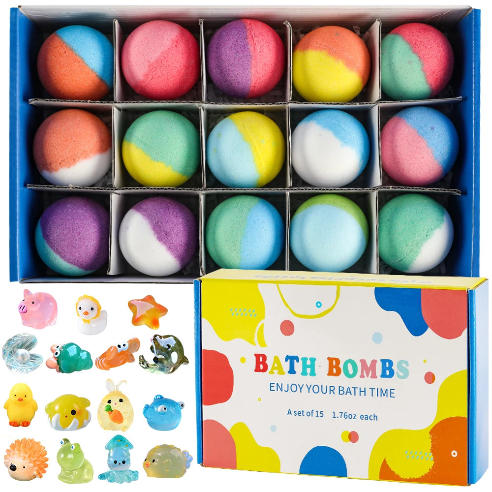 GlowDoll Luxury Kids Bath Set – Pack de Bombas de Baño Mágicas con Luces LED y Sorpresa