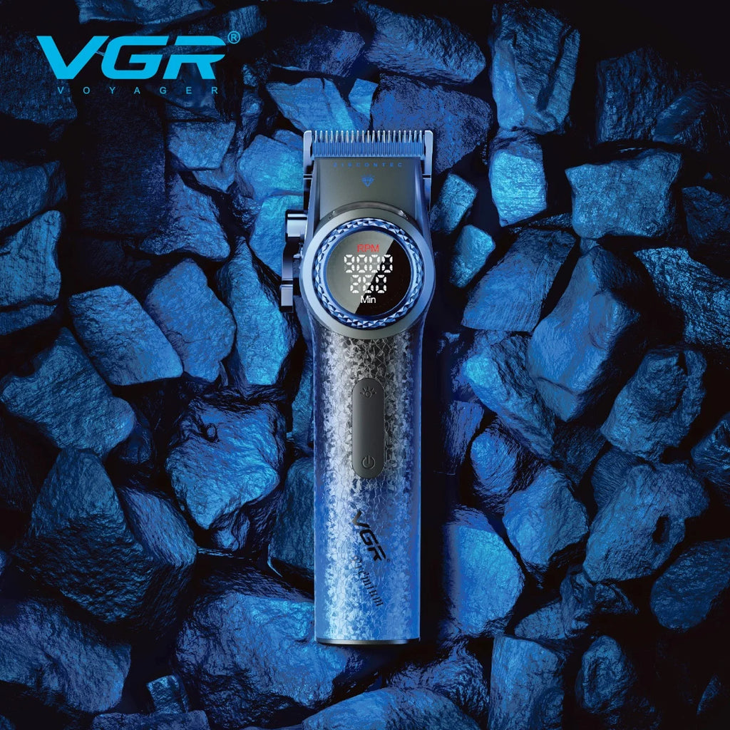 Cortapelos Profesional VGR V-001 – Motor de 9000 RPM, Cuchillas DLC y Batería de 4600 mAh