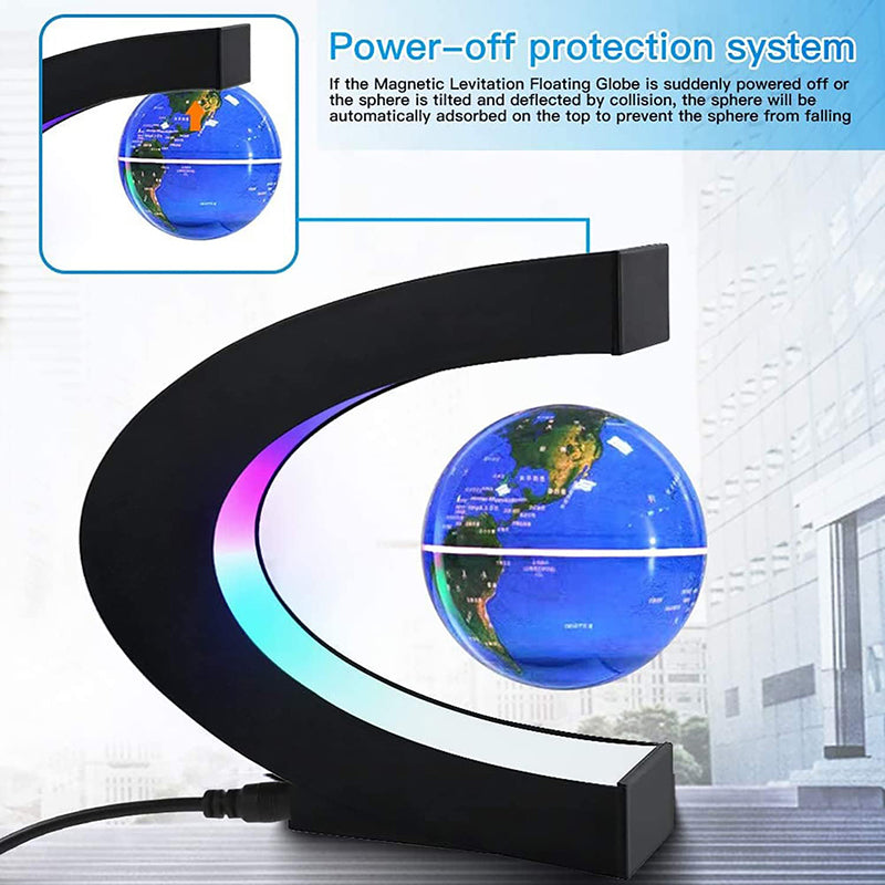 Globo Terráqueo de Levitación Magnética con Luz LED – Lámpara Antigravedad