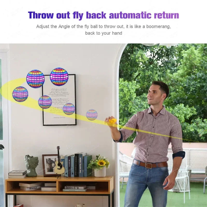 Flying Orb Ball – Boomerang Inteligente con Luces LED y Tecnología de Suspensión