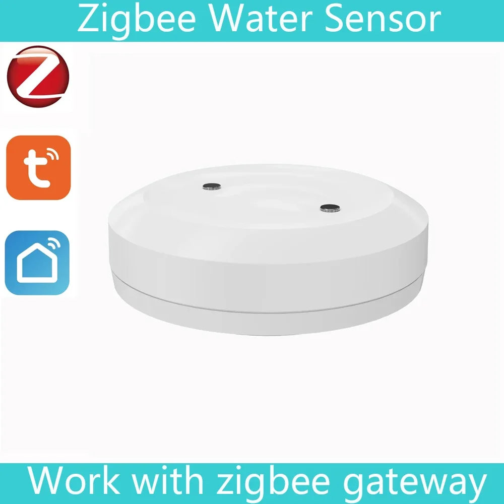 Sensor de Inundación y Fugas de Agua Tuya Zigbee 3.0 | Detector Inteligente Inalámbrico con Alerta Remota en Tiempo Real para App Smart Life