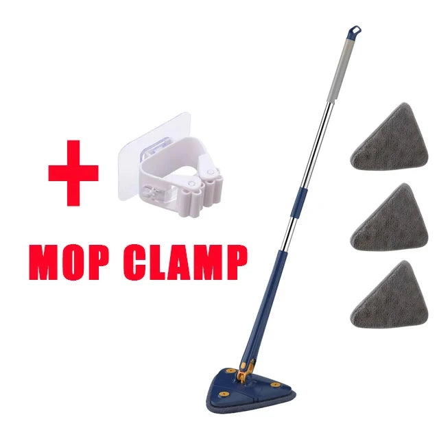 Mopa Triangular Telescópica Giratoria 360° | Fregona de Limpieza con Autoescurrido para Uso Seco y Húmedo de Alta Absorción Untior