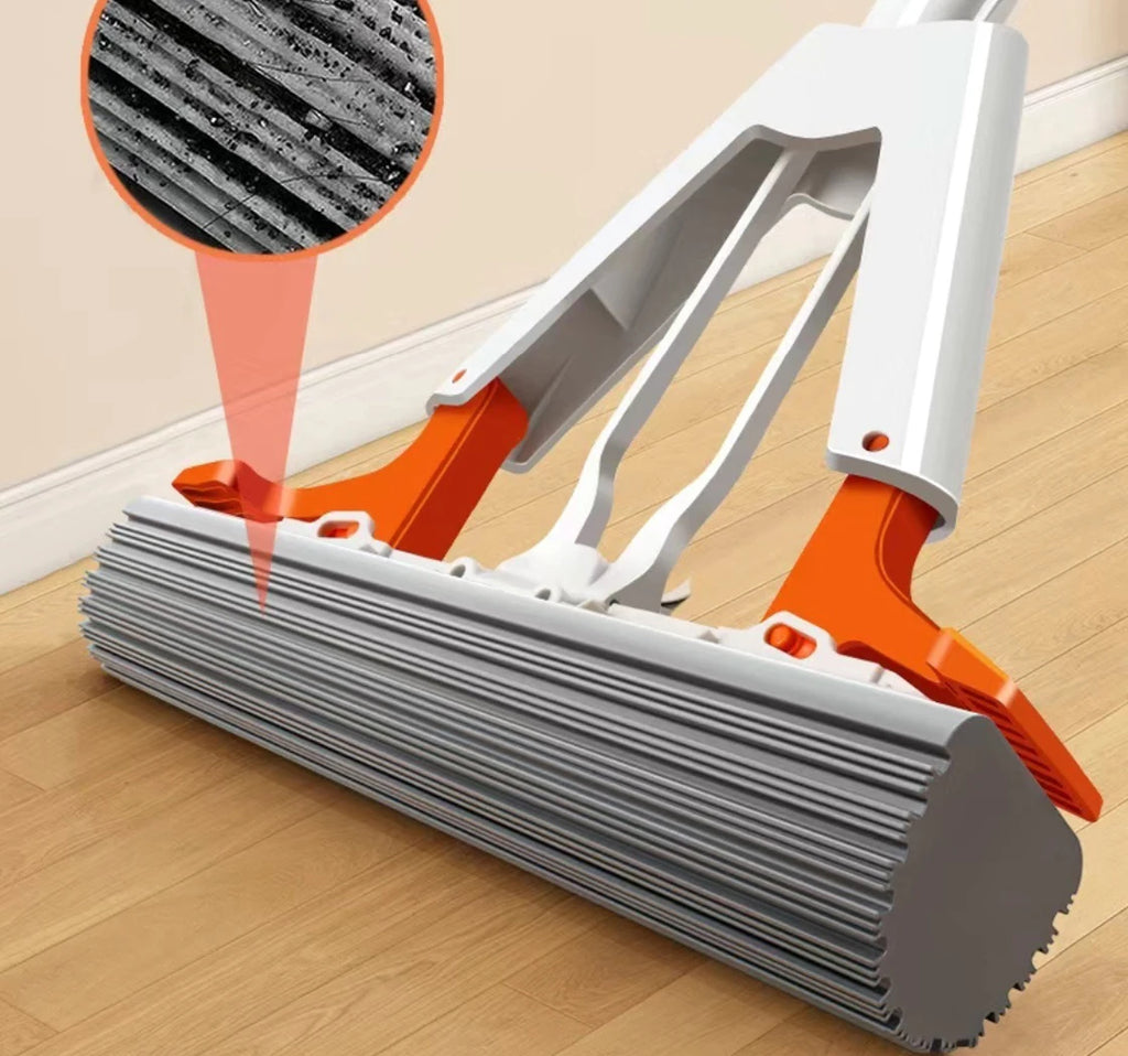 Mopa Plana Autoescurrible Pro – Limpieza Manos Libres con Esponja de Alta Absorción