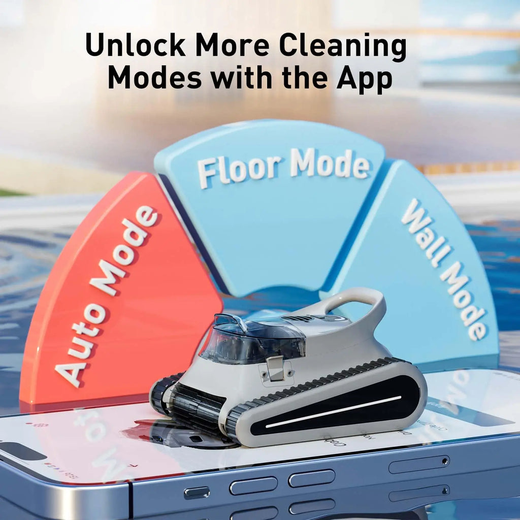 Seauto Crab Pro: Robot Limpiafondos Inalámbrico de Alta Potencia para Piscinas Enterradas (Hasta 200 m²)