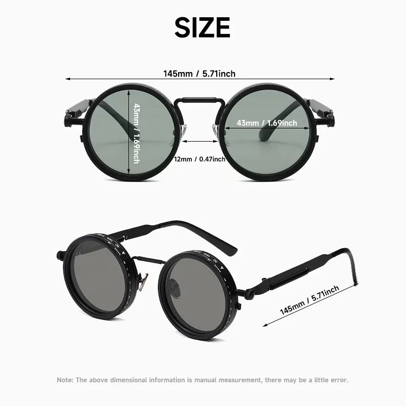 Gafas de Sol Polarizadas Retro Punk – Lentes ND9 con Atenuación Ajustable y Protección UV400