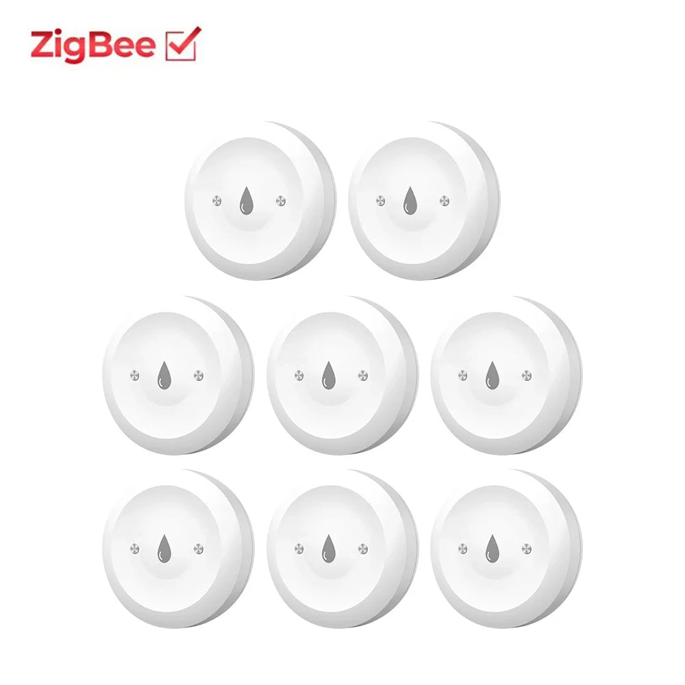 Sensor de Inundación y Fugas de Agua Tuya Zigbee 3.0 | Detector Inteligente Inalámbrico con Alerta Remota en Tiempo Real para App Smart Life