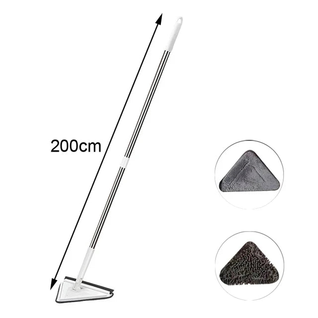 Mopa Triangular Telescópica Giratoria 360° | Fregona de Limpieza con Autoescurrido para Uso Seco y Húmedo de Alta Absorción Untior