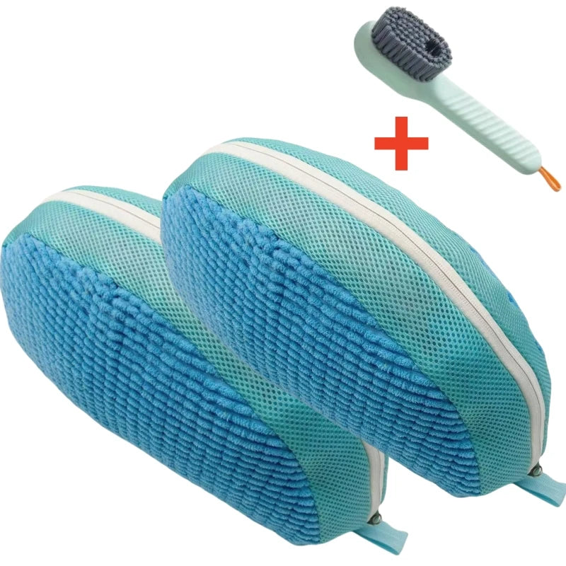 Kit de Lavado de Calzado – Bolsa Protectora para Lavadora y Cepillo de Limpieza con Dispensador