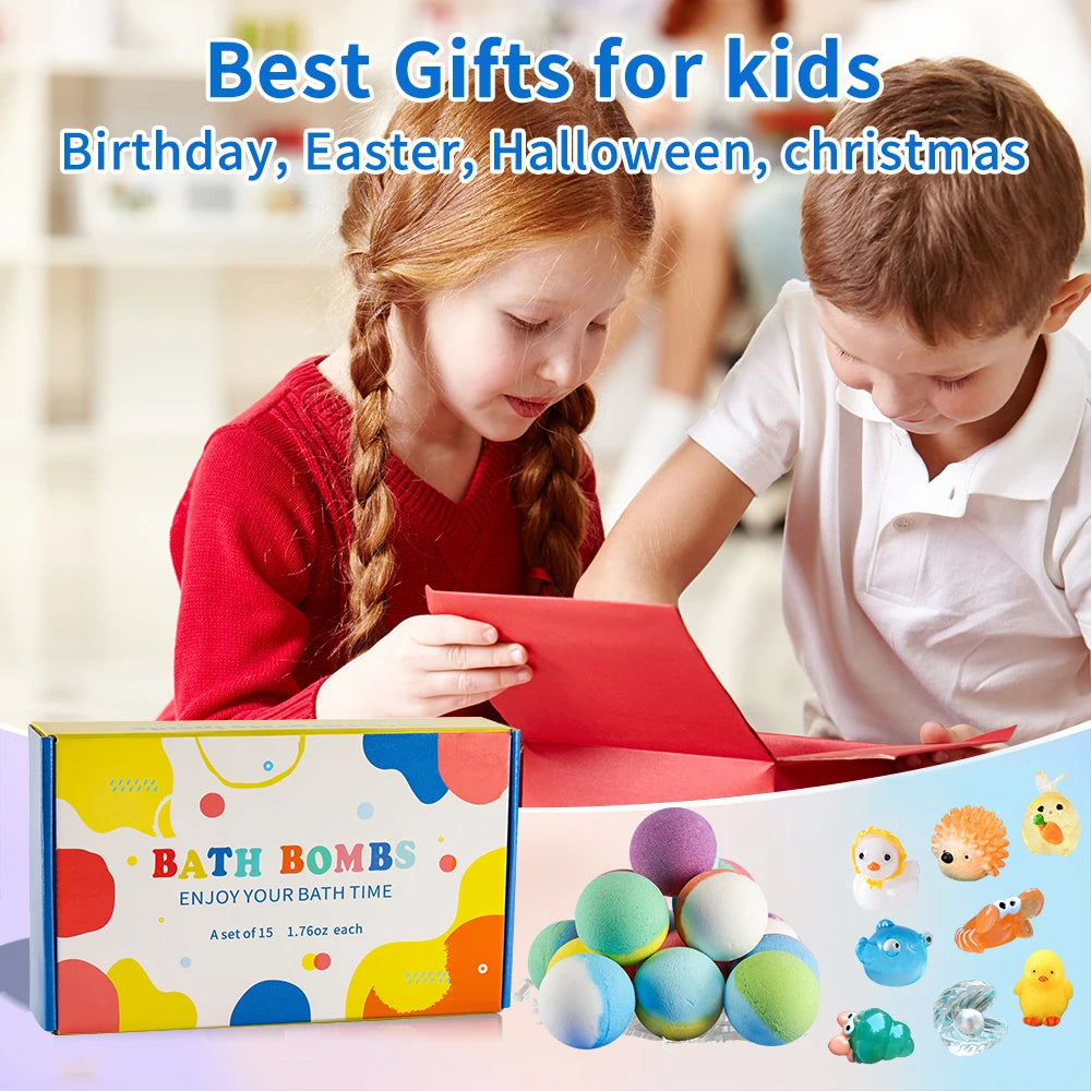 GlowDoll Luxury Kids Bath Set – Pack de Bombas de Baño Mágicas con Luces LED y Sorpresa