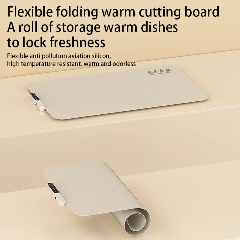 Bandeja de Calentamiento de Silicona Multifuncional – Plegable, Impermeable y de Bajo Consumo