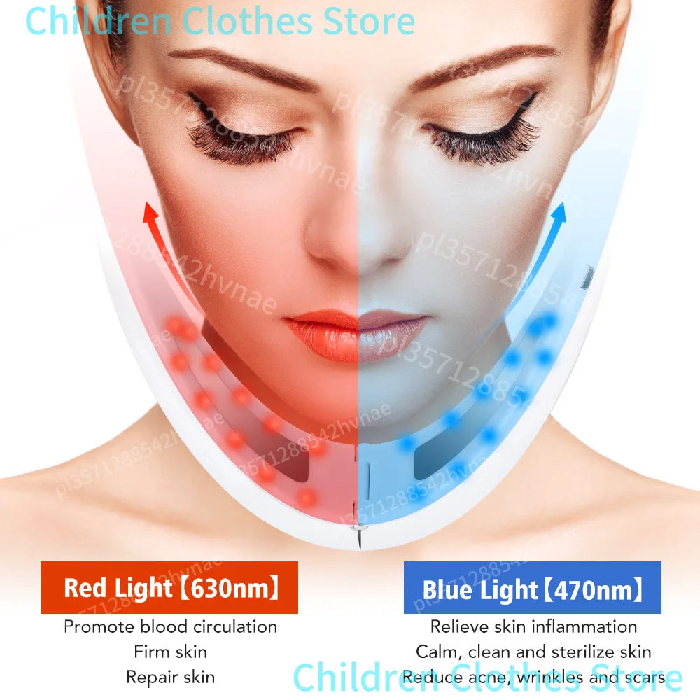 Dispositivo de Elevación Facial V-Line con EMS y Fototerapia LED