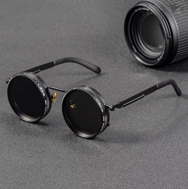 Gafas de Sol Polarizadas Retro Punk – Lentes ND9 con Atenuación Ajustable y Protección UV400