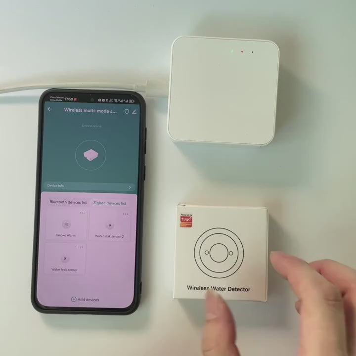 Sensor de Inundación y Fugas de Agua Tuya Zigbee 3.0 | Detector Inteligente Inalámbrico con Alerta Remota en Tiempo Real para App Smart Life