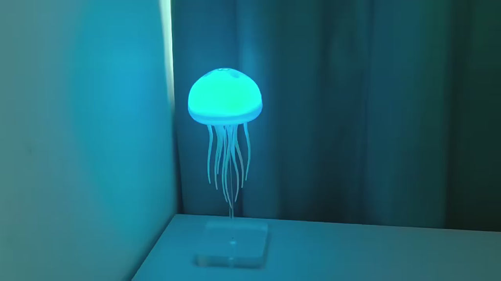 Lámpara de Medusa LED con Control por Voz – Luz de Noche Giratoria y RGB