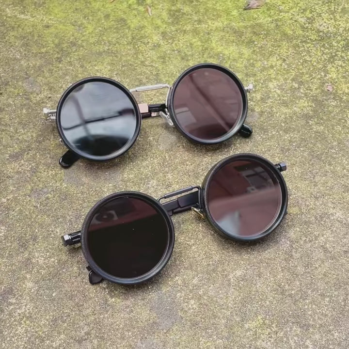 Gafas de Sol Polarizadas Retro Punk – Lentes ND9 con Atenuación Ajustable y Protección UV400